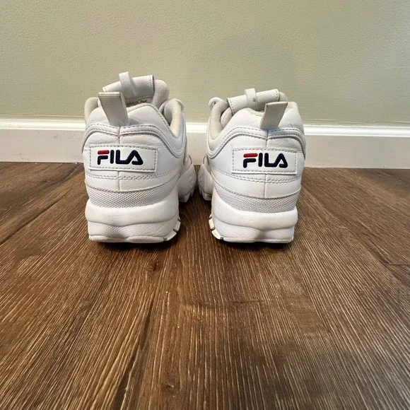 Fila Disruptor White Leather Chunky Sneakers Size 10 Athletic Walking - Picture 5 of 9